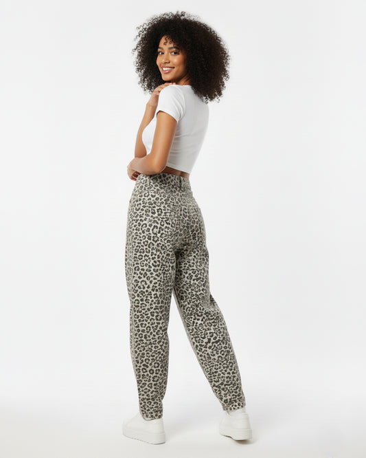 Leopard Print Wide-Leg Pants