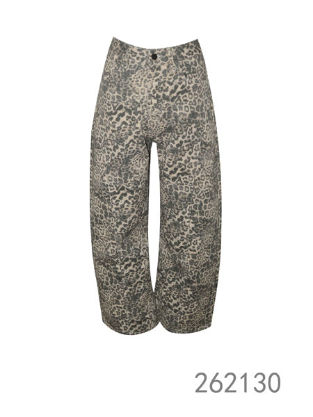 Leopard Print Wide-Leg Pants