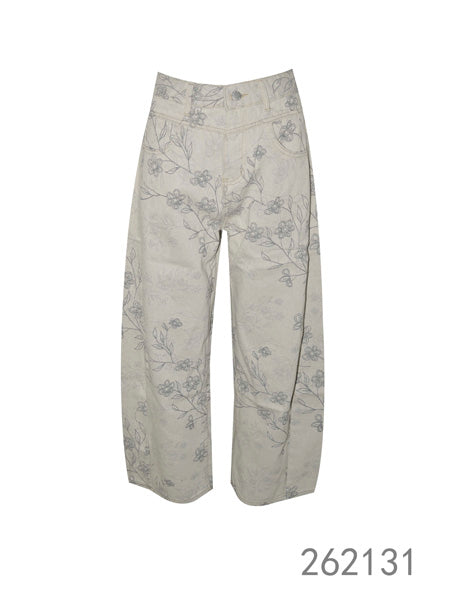 Botanical Print Relaxed Pants