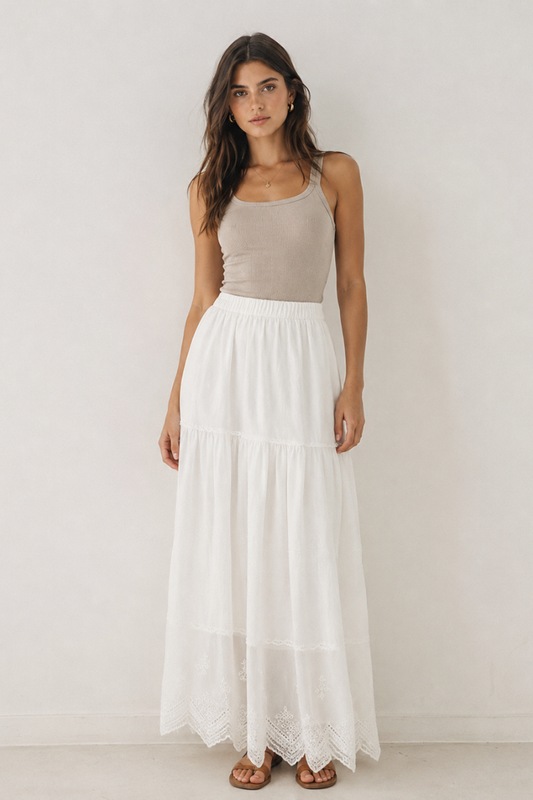 Lace Knit Midi Skirt