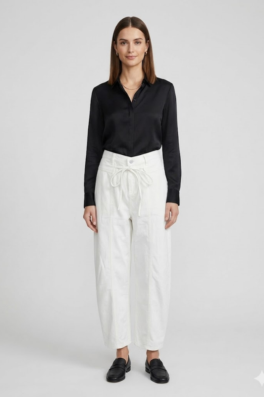 Tie Waist Cotton Pants