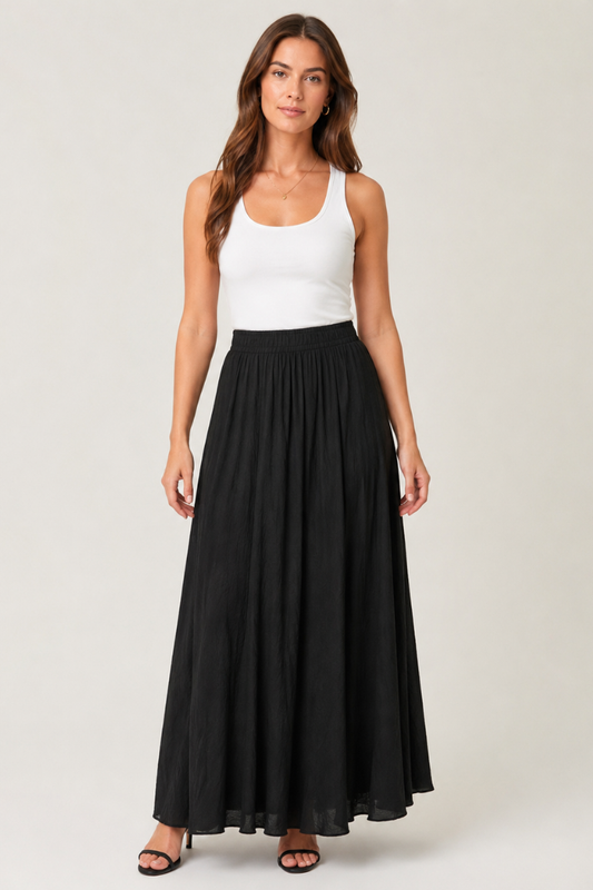 Flowy Cotton Maxi Skirt