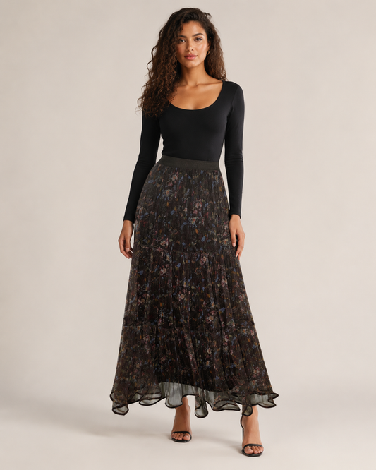 Cream Lace Maxi Skirt