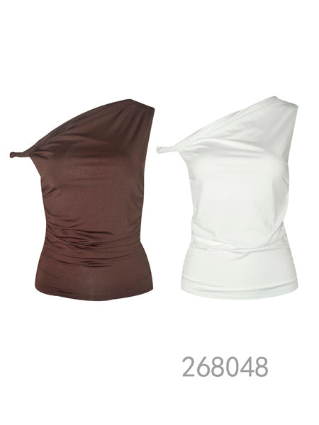 One Shoulder Ruched Top