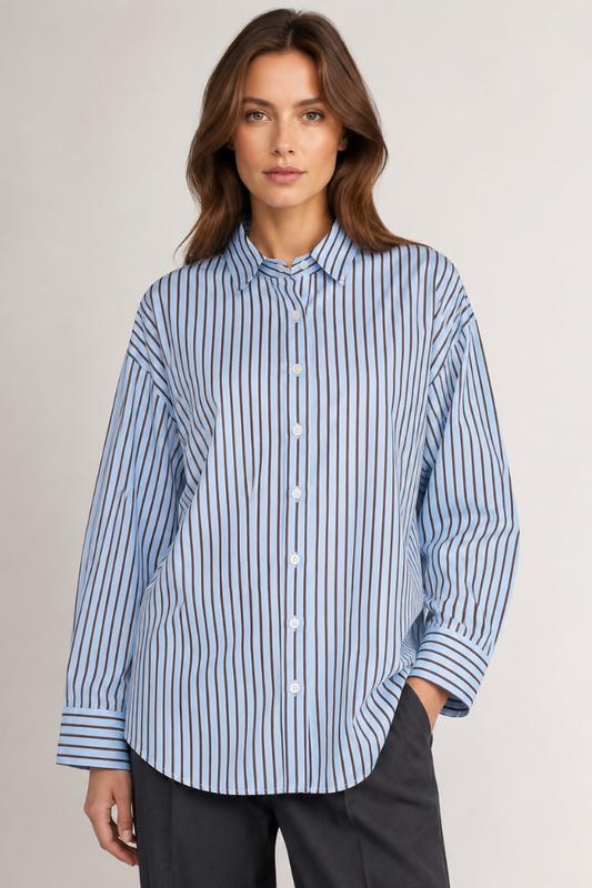 Striped Oversized Button Shirt