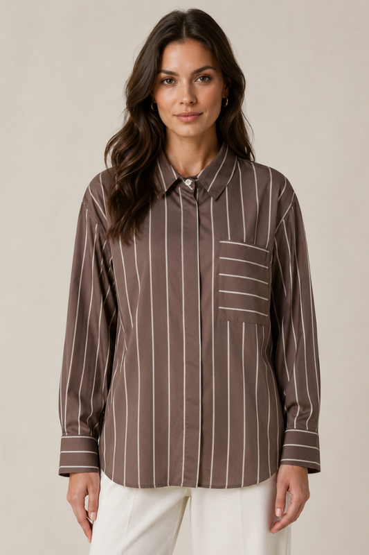 Striped Pocket Button Shirt