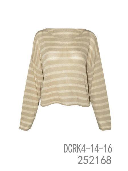 Striped Sheer Knit Top
