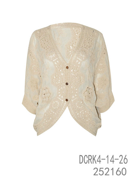 Crochet Button Front Cardigan