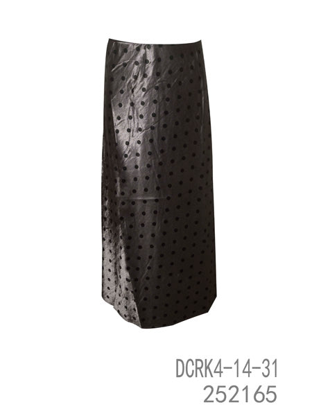 Black Polka Dot Satin Maxi Skirt