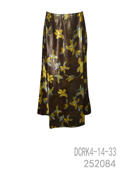 Floral Satin Skirt