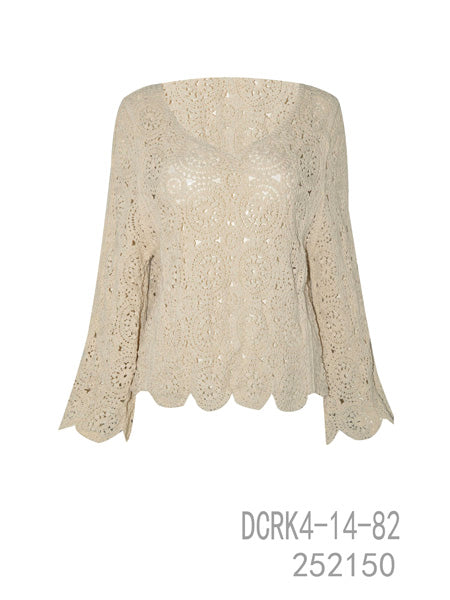 Crochet Lace Long Sleeve Top