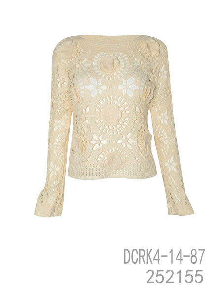 Crochet Blossom Knit Top