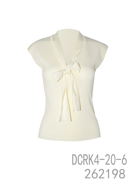 Tie Neck Sleeveless Knit Top