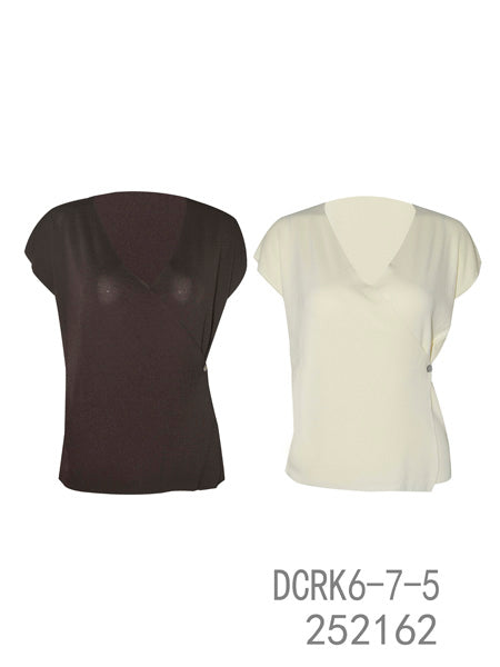 Wrap-Style Short Sleeve Top