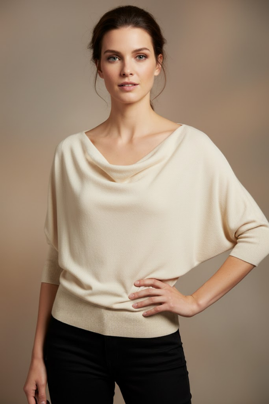 Drape Neck Knit Top
