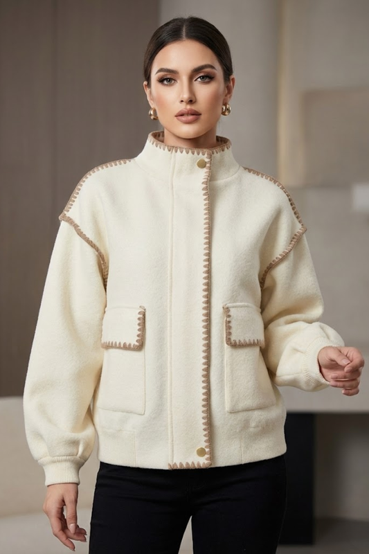 Contrast Stitch Knit Cardigan