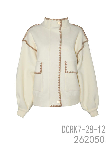 Contrast Stitch Knit Cardigan