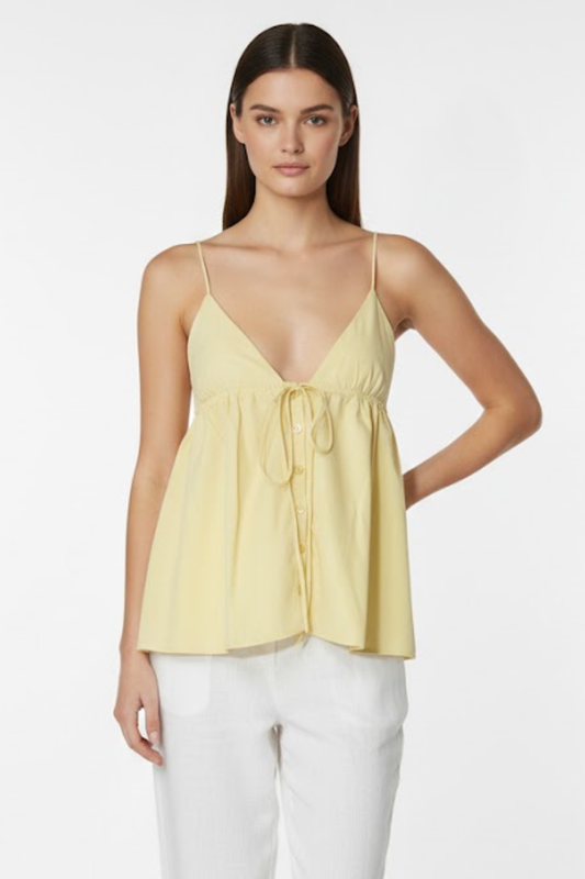 Babydoll Tie-Front Spaghetti Strap Top