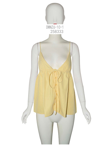 Babydoll Tie-Front Spaghetti Strap Top