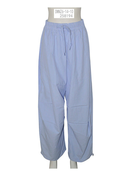 Light Blue Striped Relaxed Pants