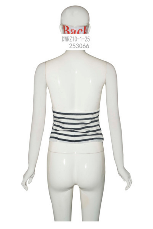 Asymmetrical Stripe Ruched Tube Top