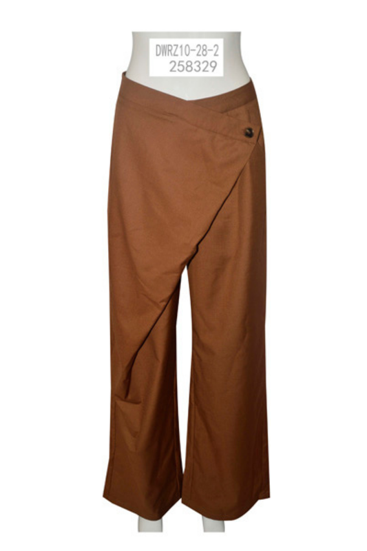 Asymmetrical Wrap Wide-Leg Pants