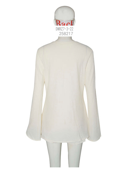 Tie-Front Long Sleeve Playsuit