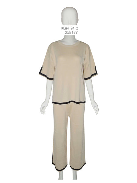 Contrast Trim Relaxed Two-Piece Set