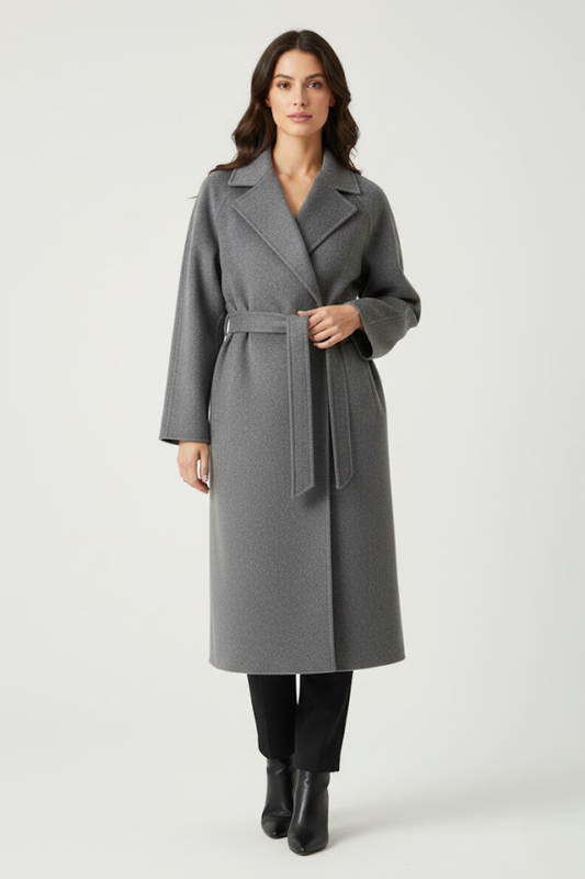 Belted Wrap Longline Coat