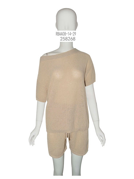 Off-Shoulder Knit Lounge Set