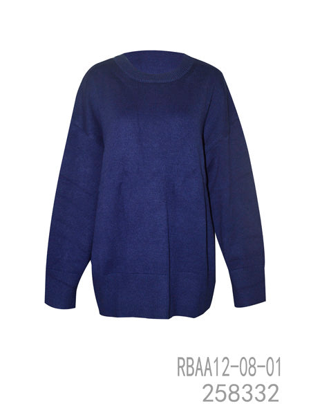Relaxed Fit Crew Neck Knit Sweater