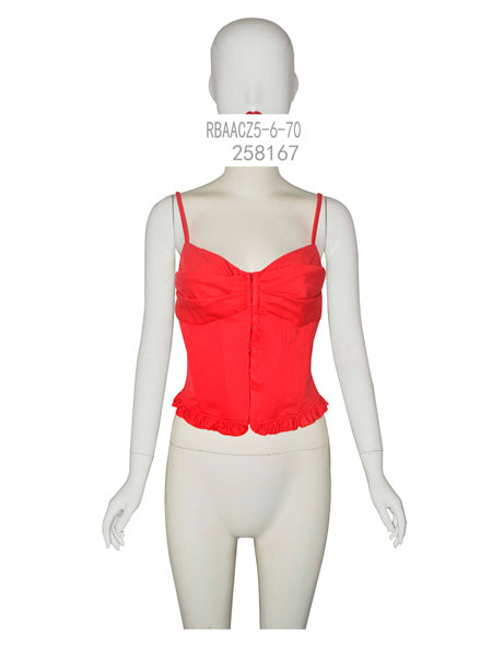Ruffled Hem Corset Top