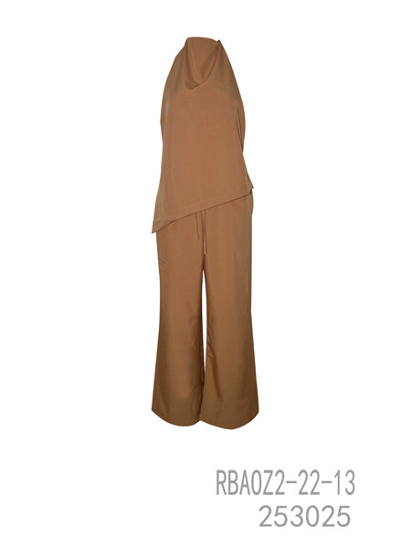 Wide-Leg pants with Asymmetrical Overlay