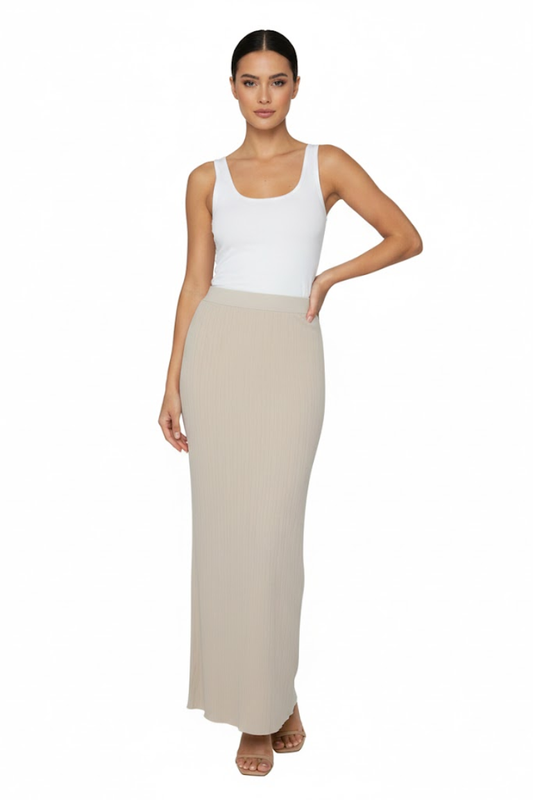 Ribbed Knit Maxi Skirt