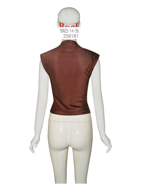 Satin Zip-Up Top