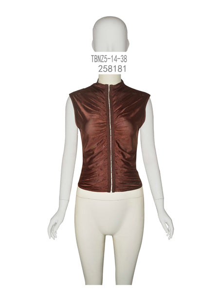 Satin Zip-Up Top