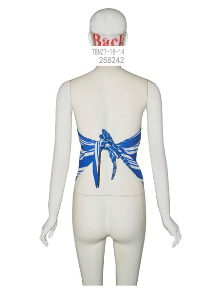 Striped Tie-Back Bandeau Top
