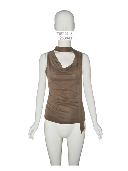 Draped Halter Neck Sleeveless Top