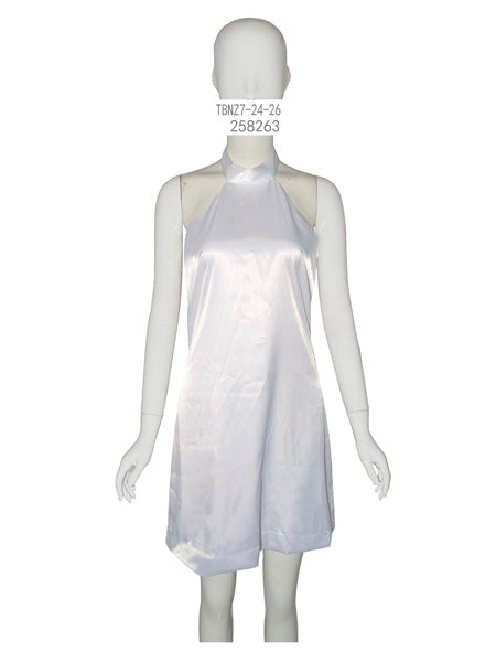 Halter Neck Satin Mini Dress