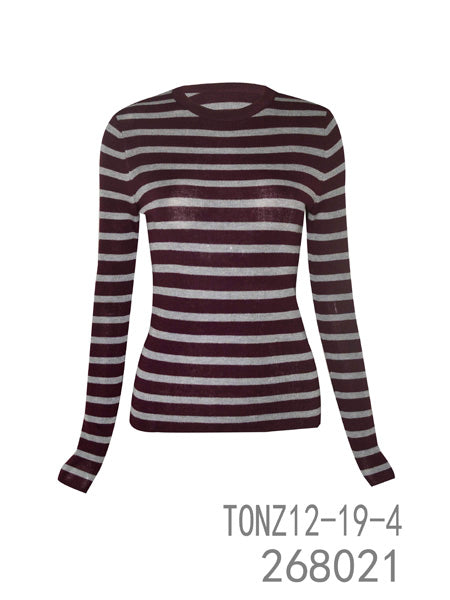 Slim Fit Striped Knit Top