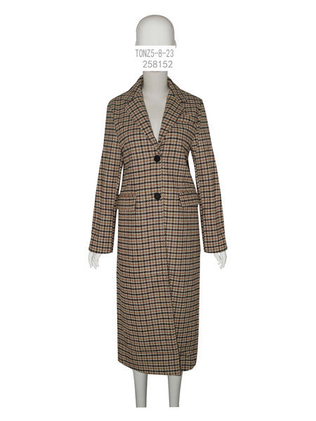 Checked Blazer Long Coat