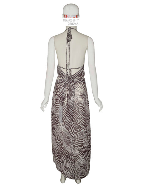 Zebra Print Halter Maxi Dress