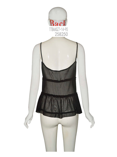 Sheer Tie-Front Peplum Cami