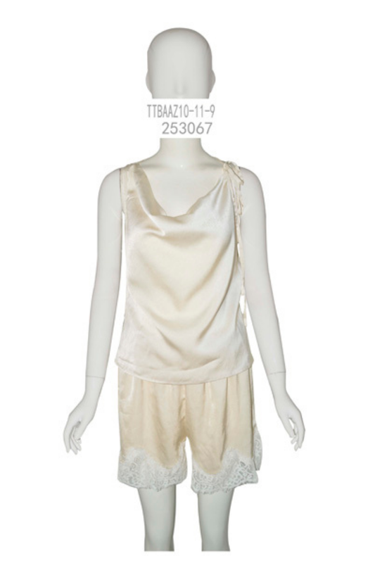 Draped Satin Knit Set (Top & Shorts)