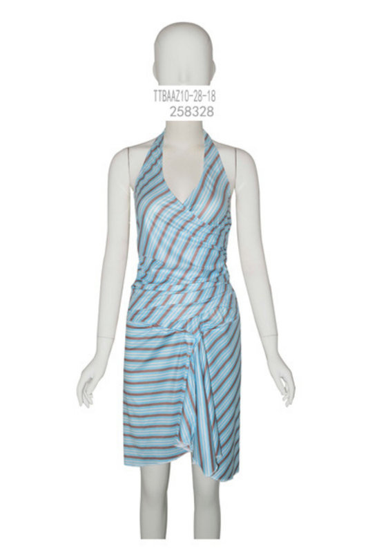 Striped Halter Wrap Knit Dress