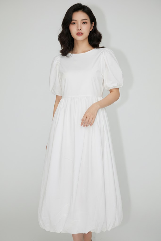 Puff Sleeve Maxi Dress