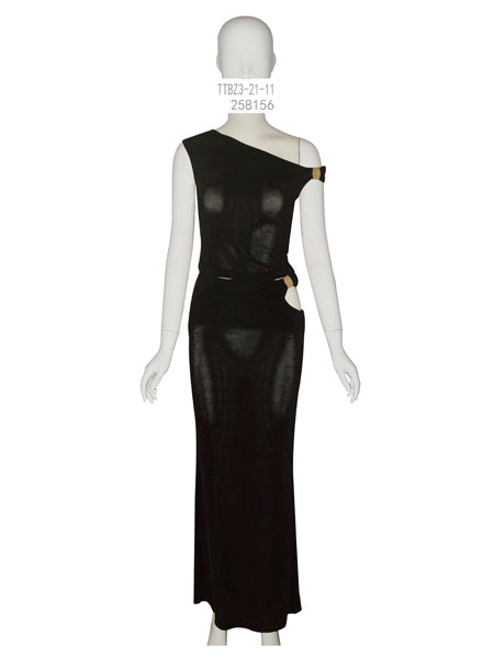 One-Shoulder Cutout Maxi Dress