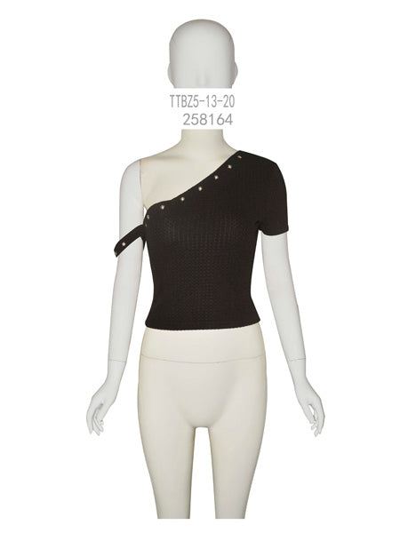 One Shoulder Studded Top