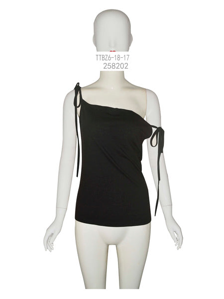 Asymmetrical Tie-Shoulder Top
