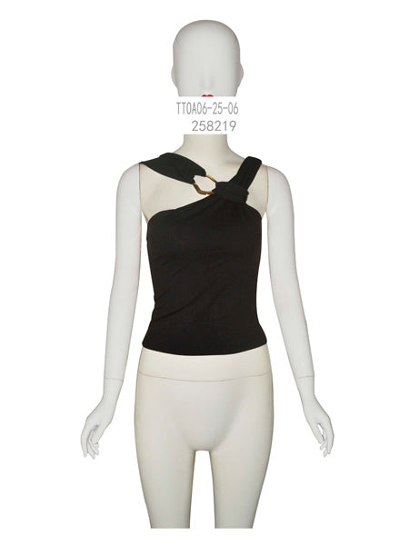 One-Shoulder Ring Detail Top